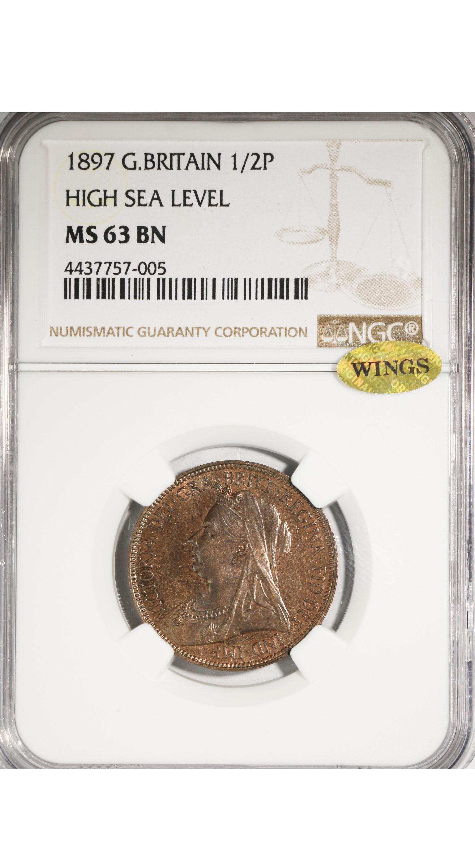 1897 G.Britain Half Penny MS 63 BN WINGS | eBay