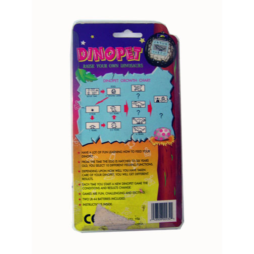 Dinopet Virtual Cyber Pet Game Handheld Electronic Keychain Game