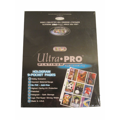 Ultra Pro Platinum Series 9-Pocket Pages Box of 100